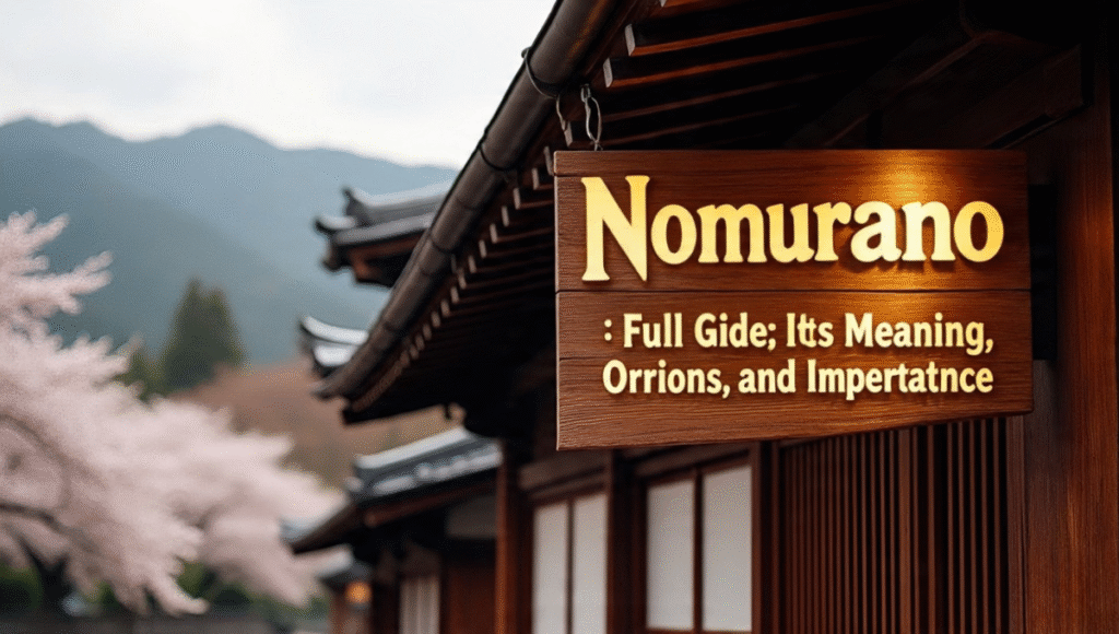Nomurano: Full Guide to Its Meaning, Origins, and Importance