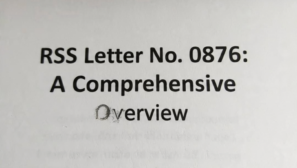 RSS Letter No. 0876: A Comprehensive Overview
